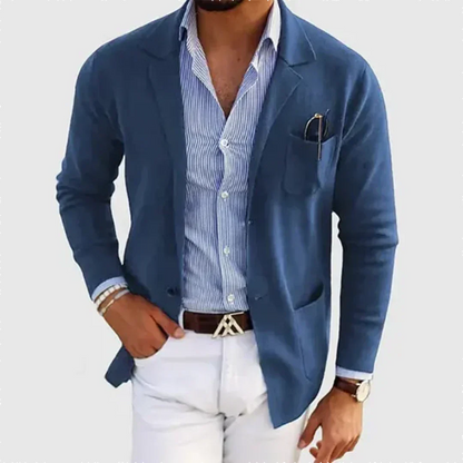 Blazer Homme Décontracté à Simple Fermeture