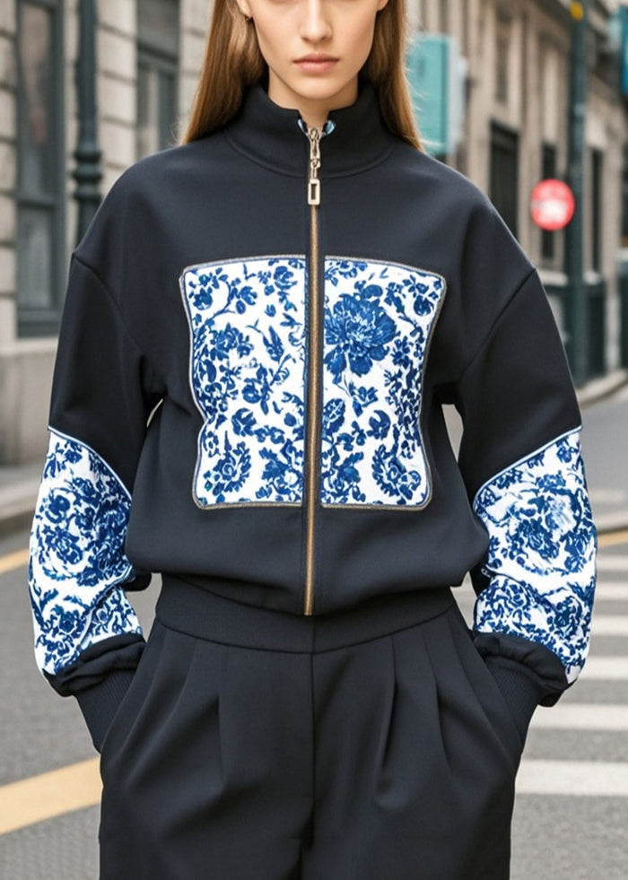 Détendez-vous en vestes en coton noir confortable automne - EasyApparels