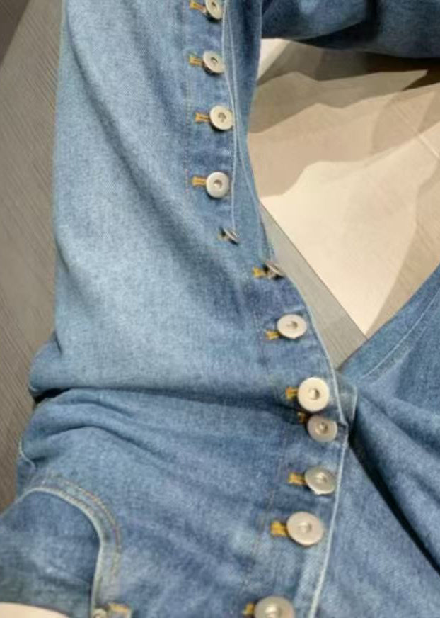 Jean décontracté bleu clair avec poches pour femme - EasyApparels