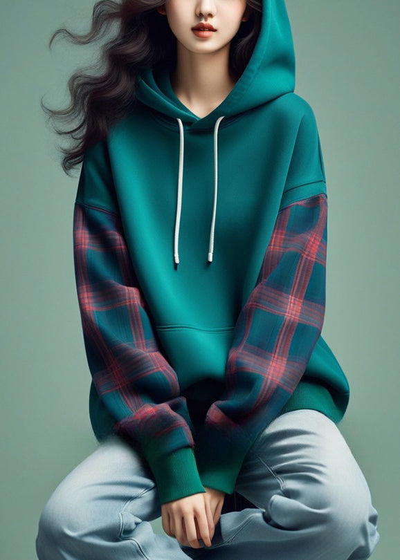 Détendez-vous avec des sweat-shirts à capuche en coton patchwork bleu pour homme et femme cette saison printemps - EasyApparels