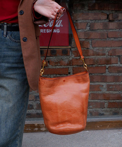 Grand sac à main en cuir brun relax - EasyApparels