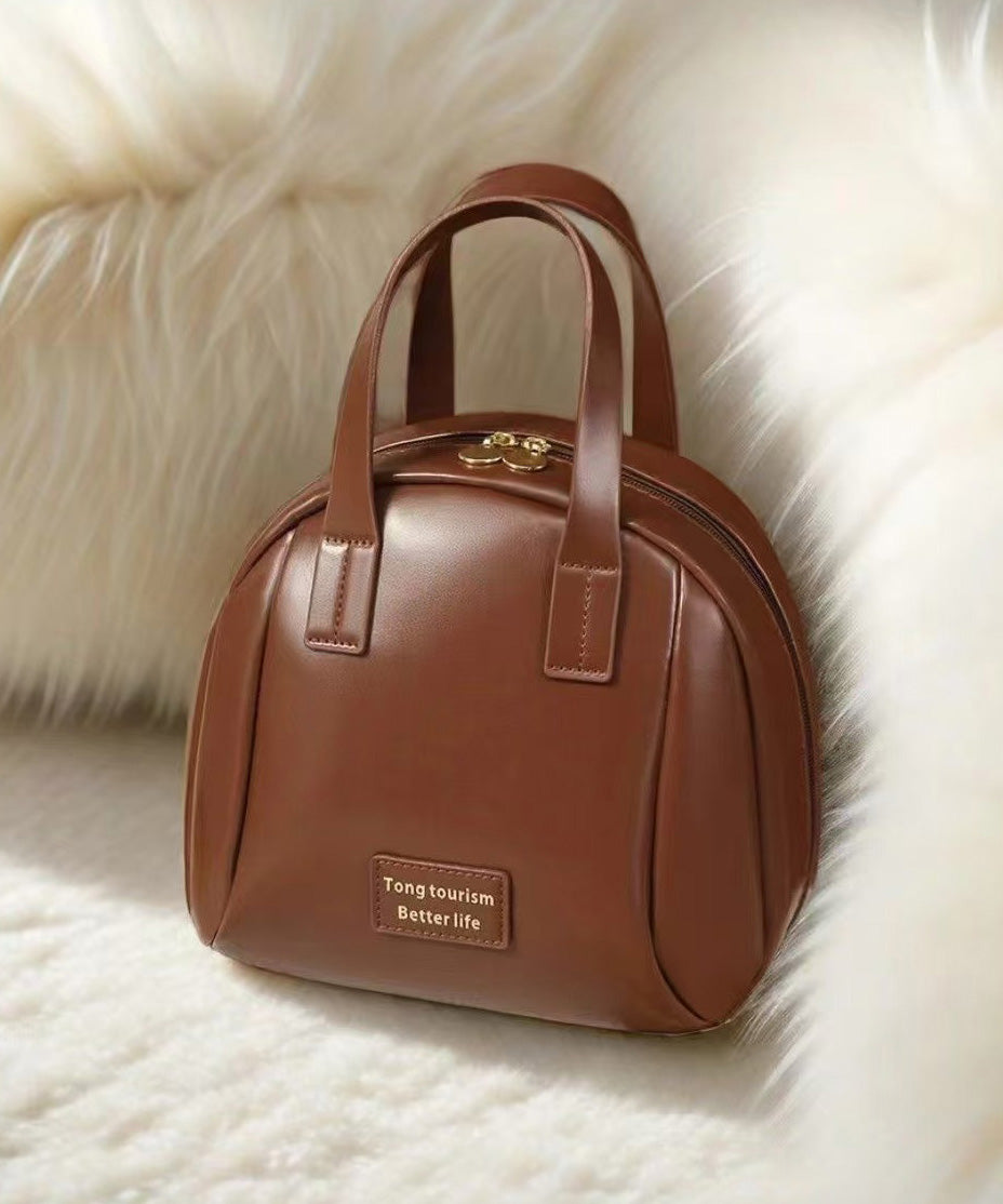 Sac à main casual en cuir brun robuste et léger - EasyApparels