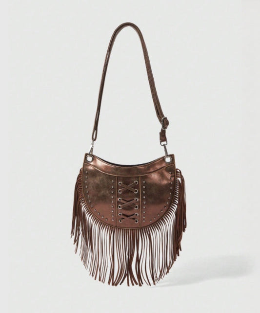 Casual Brown Faux Leather Messenger Bag - EasyApparels