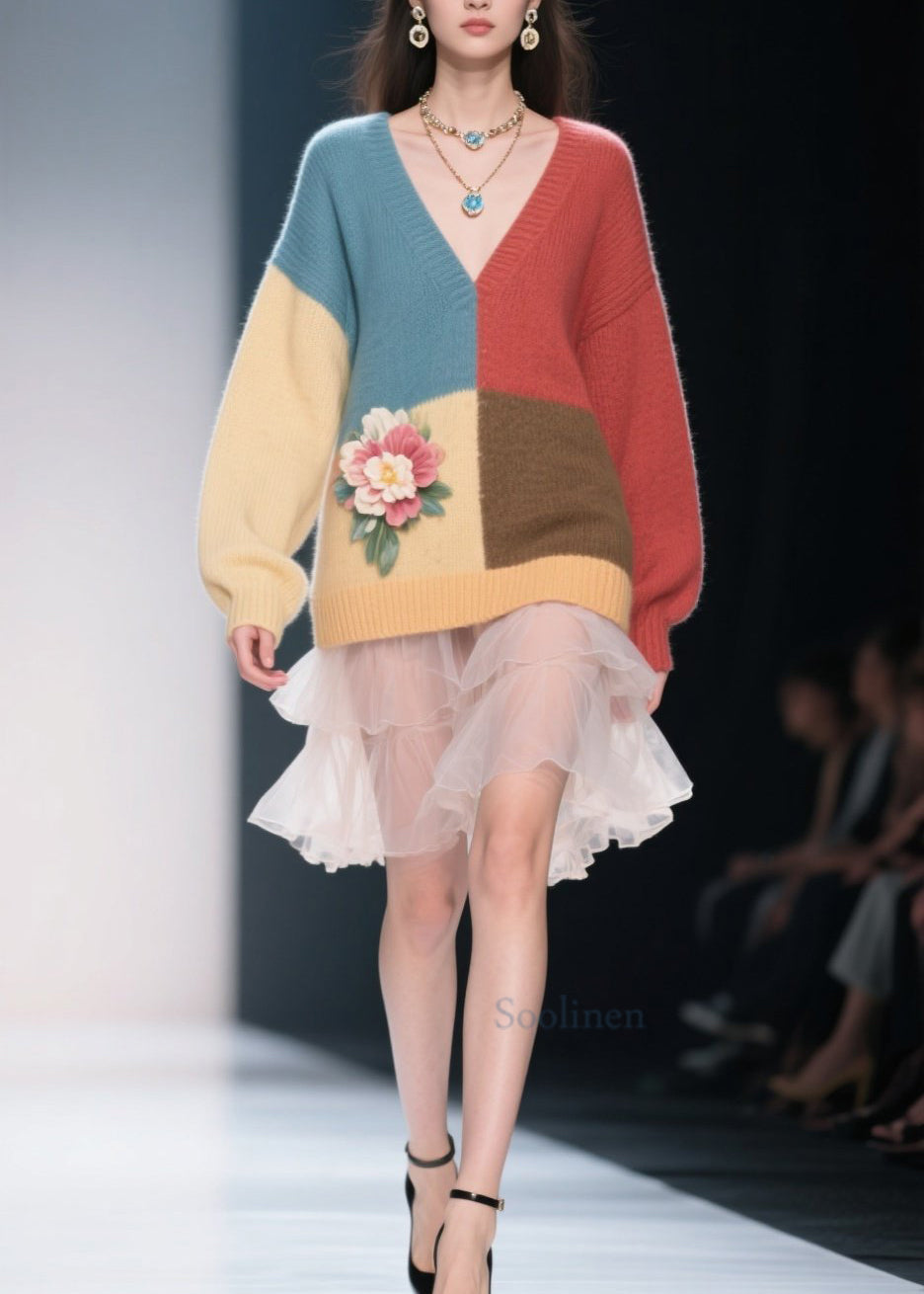 Douce Robe décontractée en maille coloree automne - EasyApparels