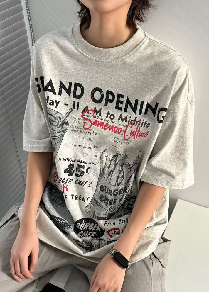 T-shirt homme gris détendu en coton, style casual - EasyApparels