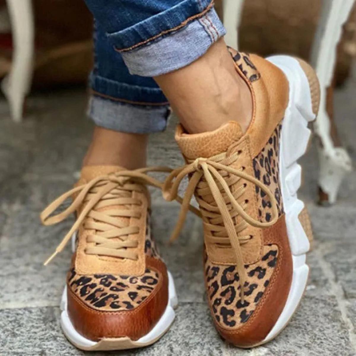 Baskets femme mode chunky imprimé tendance
