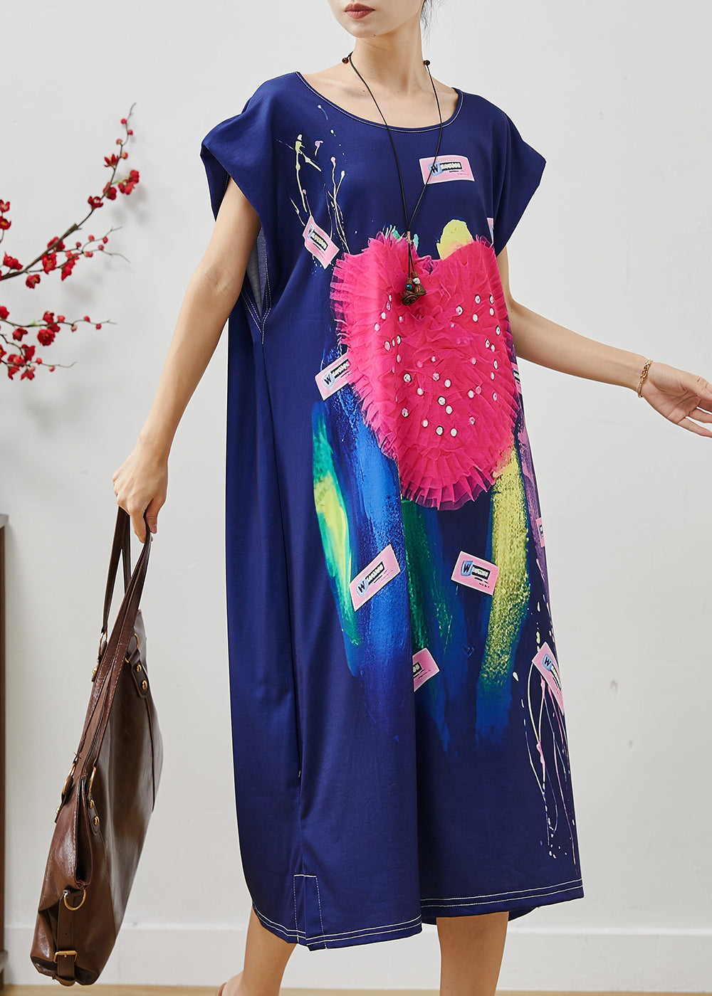 Douce Robe de plage bleu marine décontractée - EasyApparels