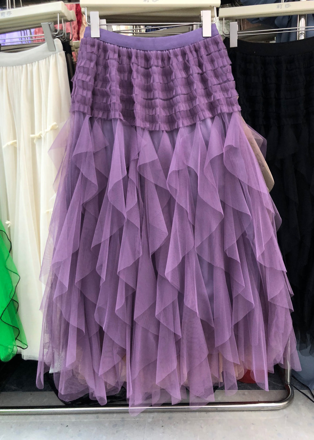 Jupe trapèze légère en tulle pourpre élégante pour été - EasyApparels