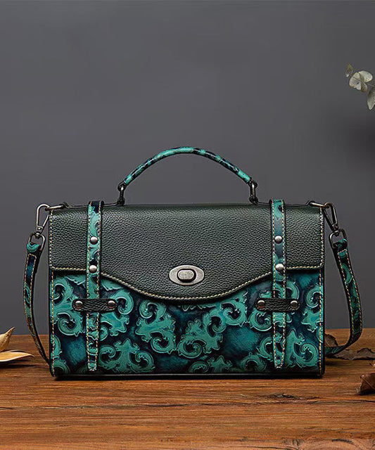 Sac à main casual cuir vert usé - EasyApparels