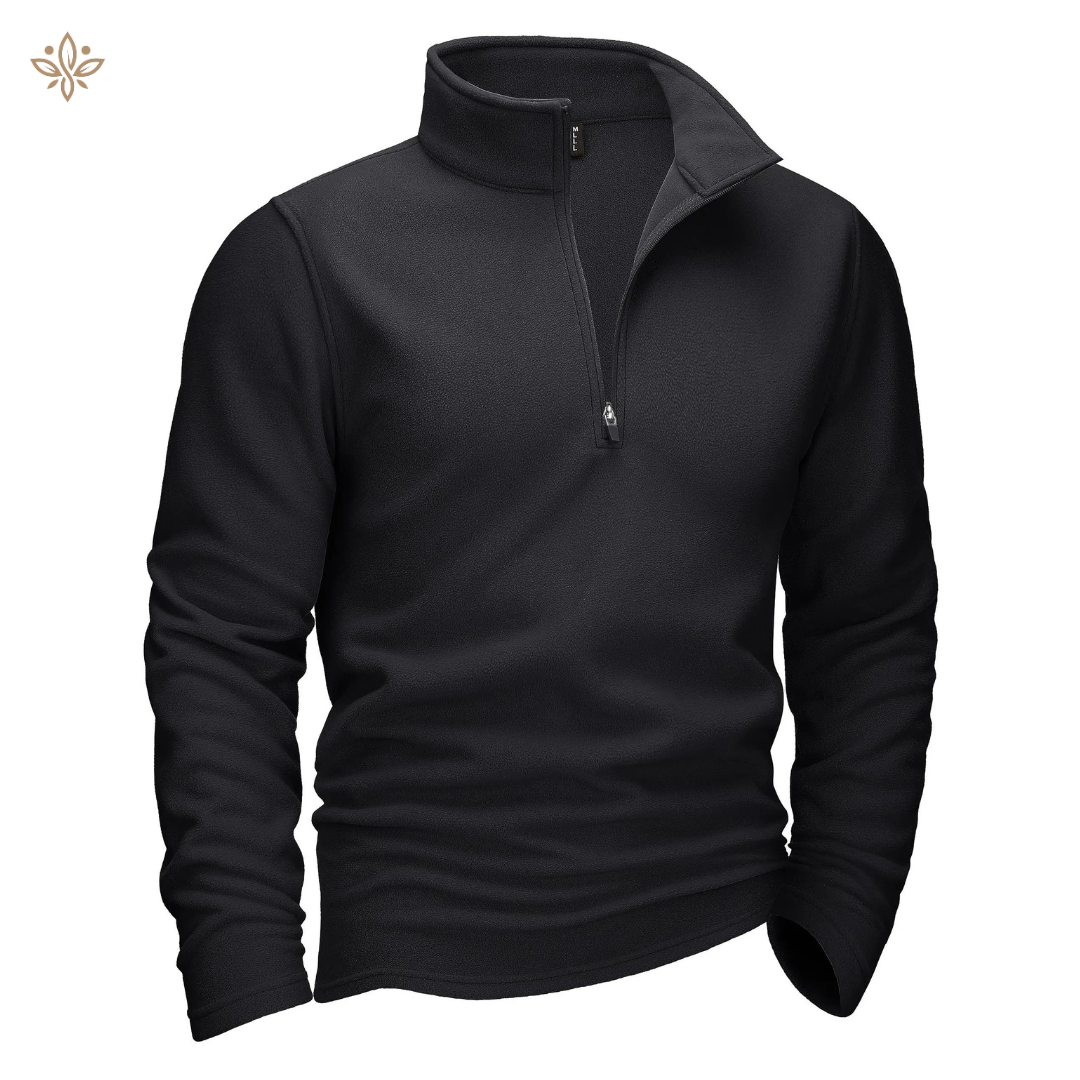 Pull Polaire Noir Homme Décontracté - PanierRoyale