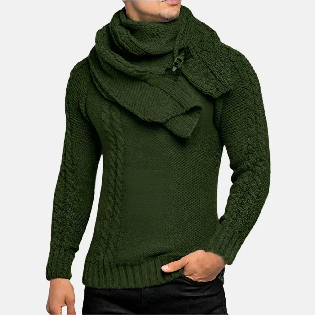Pull Homme Col Roulé Câble Chaud et Élégant - PanierRoyale