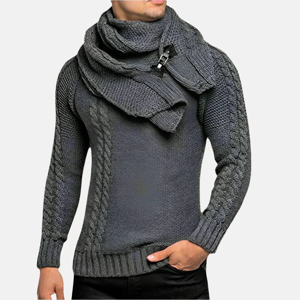 Pull Homme Col Roulé Câble Chaud et Élégant