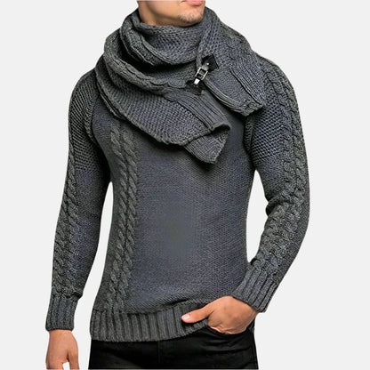Pull Homme Col Roulé Câble Chaud et Élégant