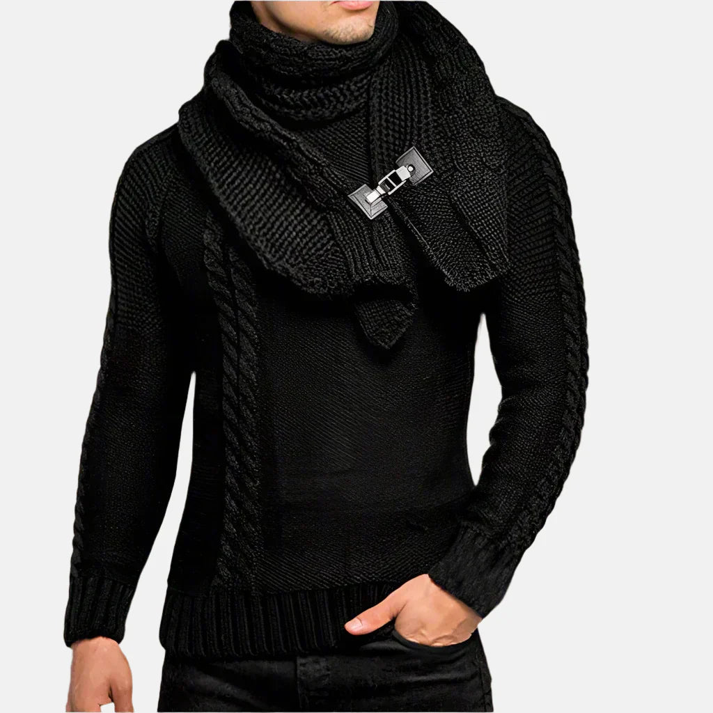 Pull Homme Col Roulé Câble Chaud et Élégant