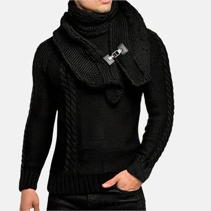 Pull Homme Col Roulé Câble Chaud et Élégant