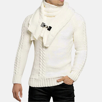 Pull Homme Col Roulé Câble Chaud et Élégant