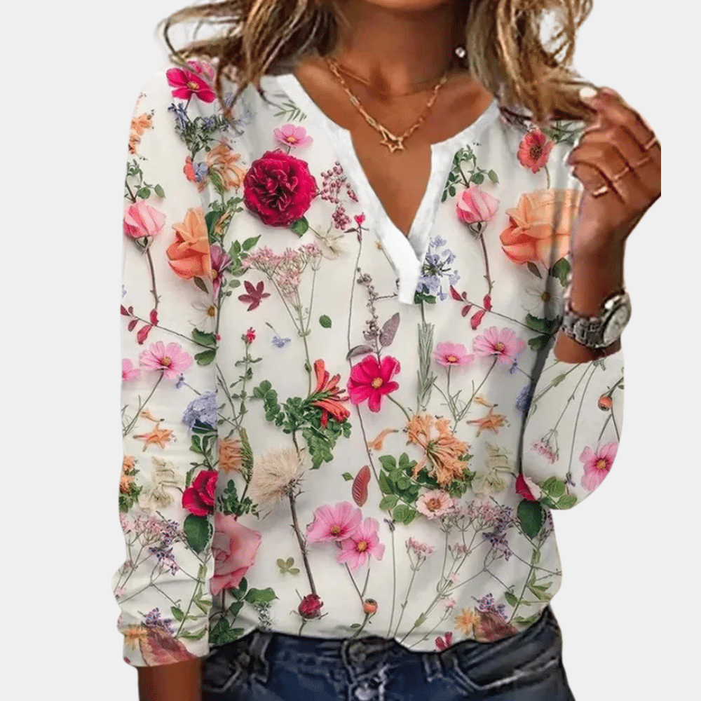 Chemisier Femme Fleuri Décolleté Profond - PanierRoyale