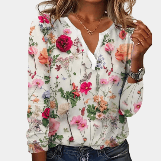 Chemisier Femme Fleuri Décolleté Profond - PanierRoyale