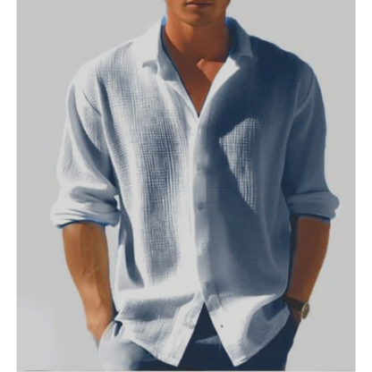 Chemise Coton Manche Longue Été Classique pour Homme - BerlinGlamour