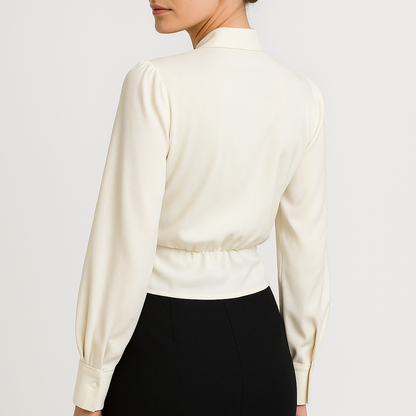 Blouse Femme Cache-cœur Manches Longues Fluide