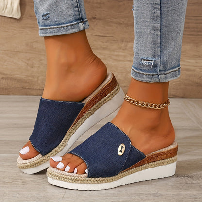 Sandales Femme Été Confortables à Talon Haut et Plateforme Large