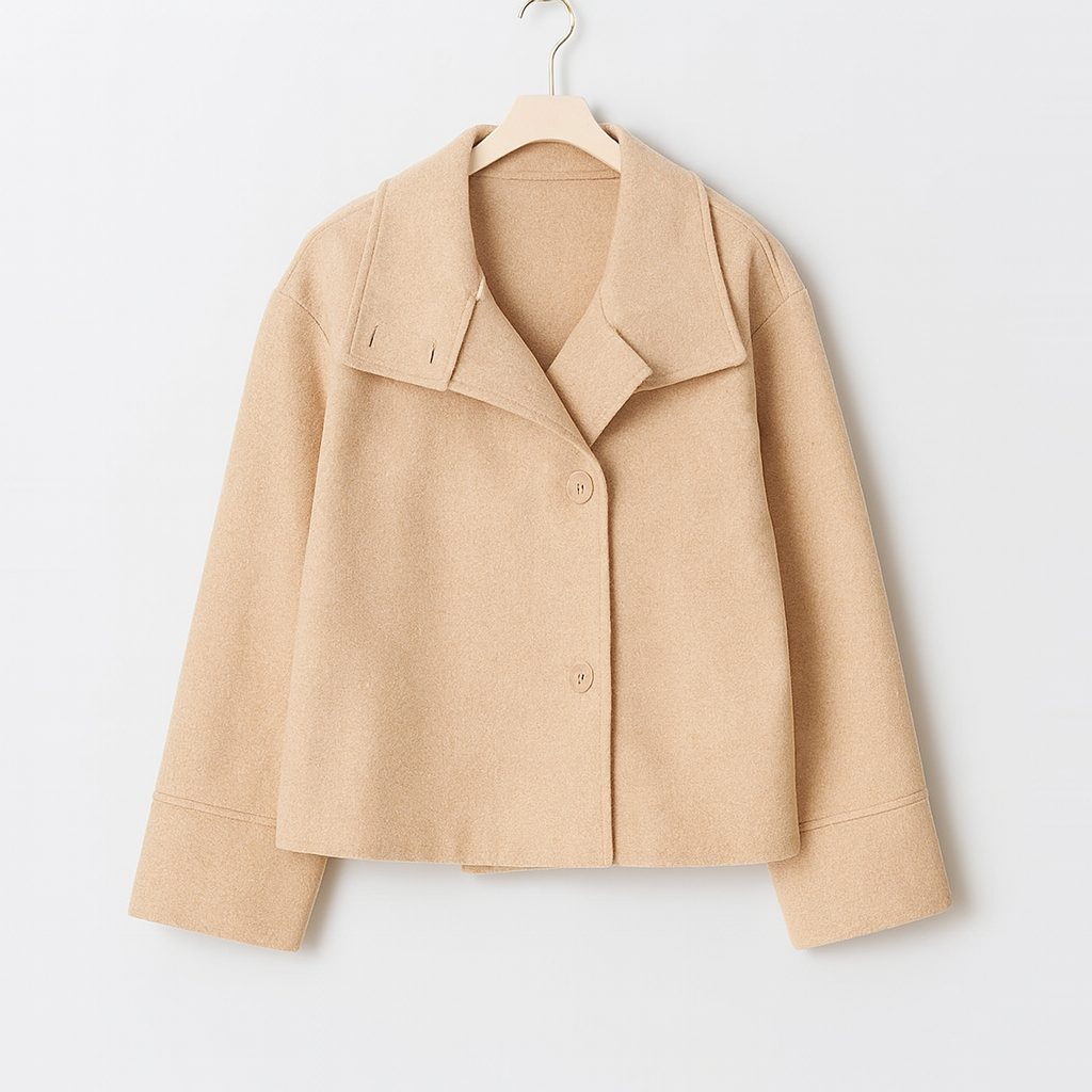 Manteau Féminin Court Boutonnage Double Élégant
