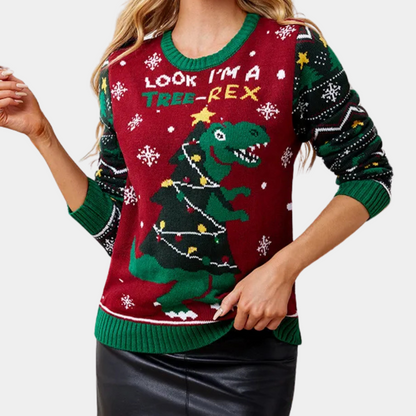 Pull à Noël Féminin avec Arbre de Noël
