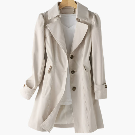 Trenchcoat Classique Femme à Boutons Longueur Mi-Mollet - BerlinGlamour