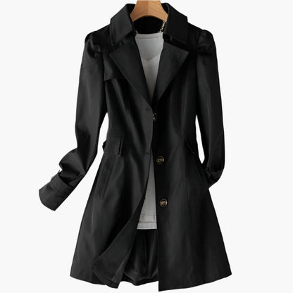 Trenchcoat Classique Femme à Boutons Longueur Mi-Mollet