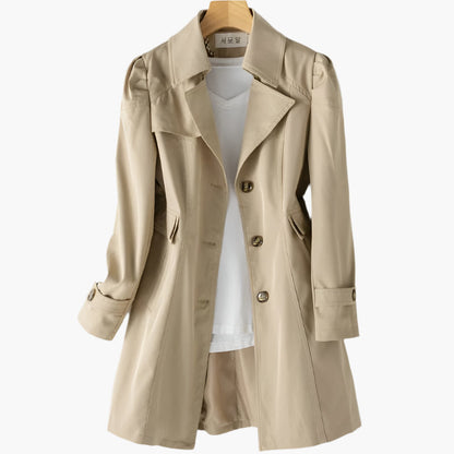 Trenchcoat Classique Femme à Boutons Longueur Mi-Mollet