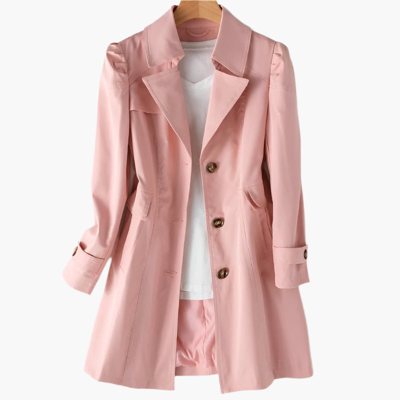 Trenchcoat Classique Femme à Boutons Longueur Mi-Mollet