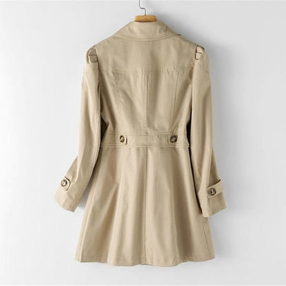 Trenchcoat Classique Femme à Boutons Longueur Mi-Mollet