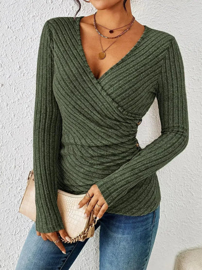 Pull Col V Femme Élégant et Doux