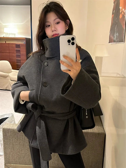 Manteau Femme Hiver Élégant avec Col Montant