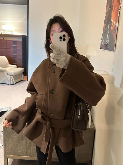 Manteau Femme Hiver Élégant avec Col Montant