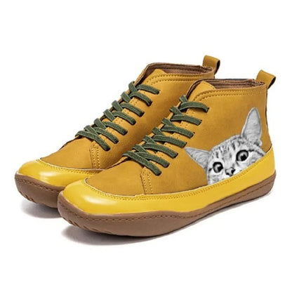Bottines Chat Hiver Chaudes et Colorées