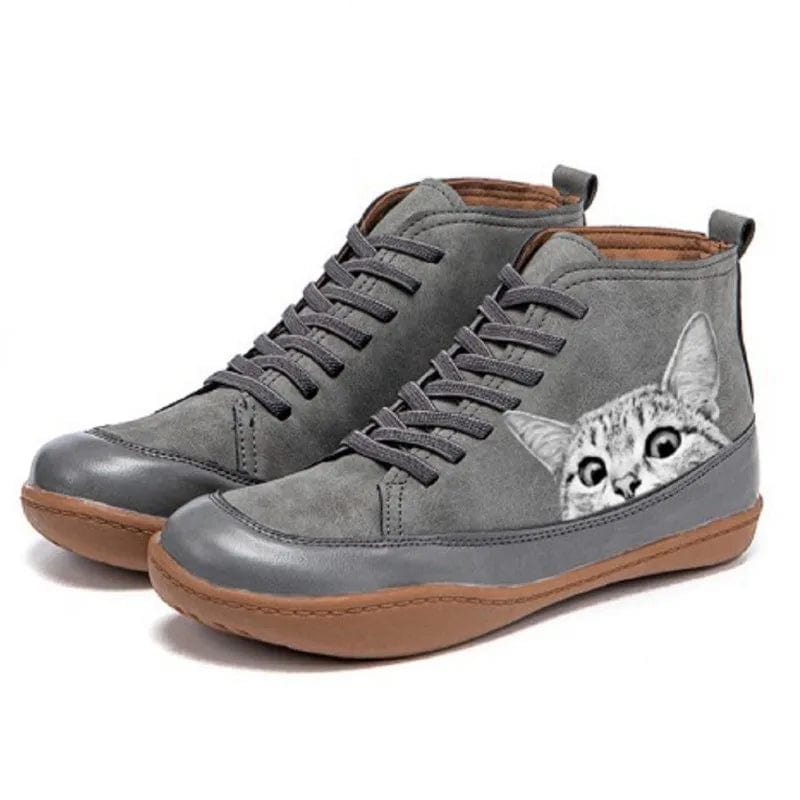 Bottines Chat Hiver Chaudes et Colorées