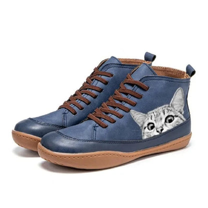 Bottines Chat Hiver Chaudes et Colorées