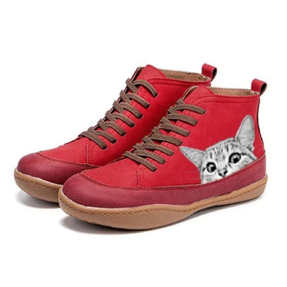 Bottines Chat Hiver Chaudes et Colorées