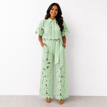 Ensemble Femme Fluide Dentelle Florale Coupe Élégante - PanierRoyale