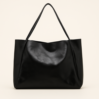 Sac à Main en Cuir Foncé Élégant pour Femme
