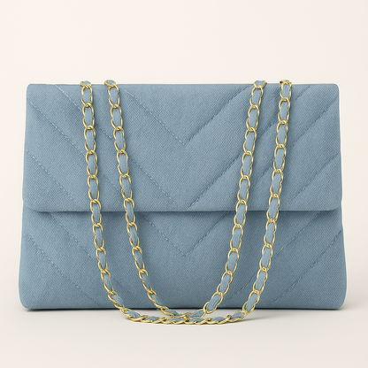Sac à Main Femme Chic Toile imprimé avec Chaînette Dorée - PanierRoyale