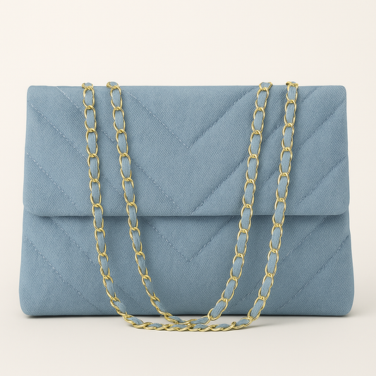 Sac à Main Femme Chic Toile imprimé avec Chaînette Dorée - PanierRoyale