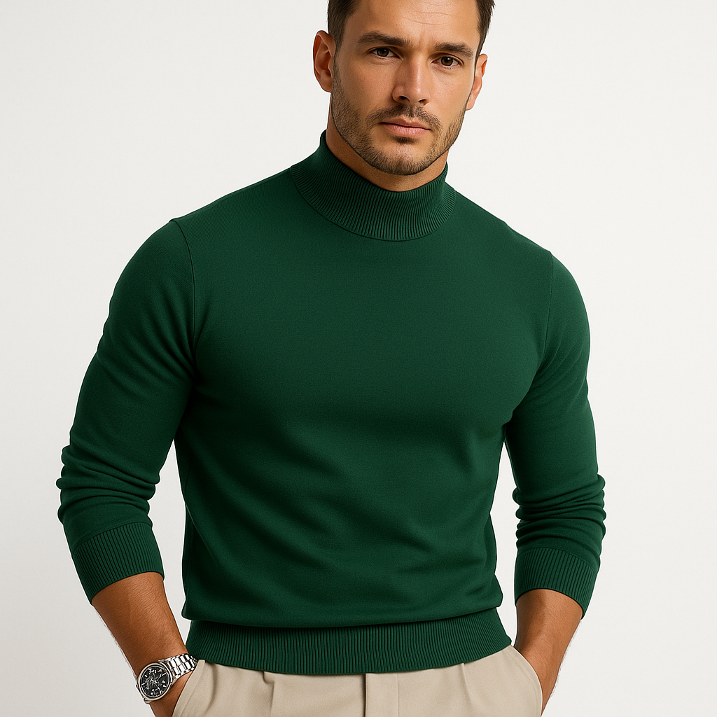 Pull Homme Col Roulé Doux et Élégant en Laine