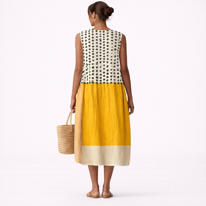 Robe midi femme Sans Manches Coupe Droite Fluidité