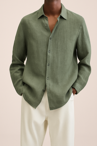 Chemise Homme Blanc Manches Longues Élégante