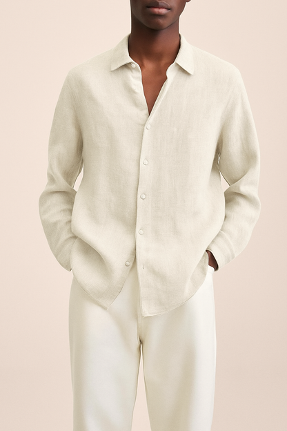 Chemise Homme Blanc Manches Longues Élégante