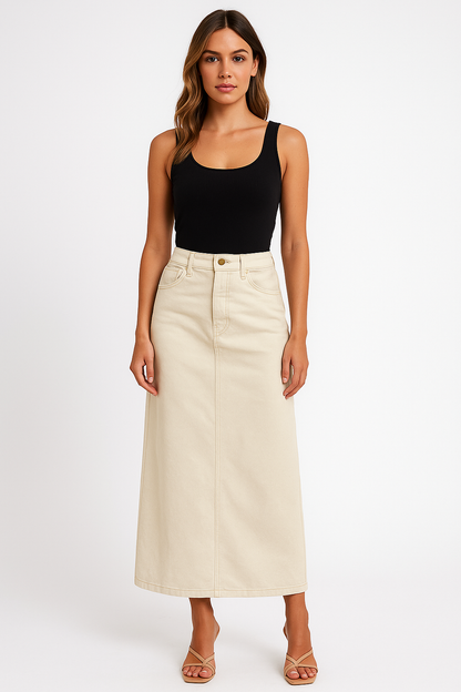 Jupe Femme Élégante Taille Haute avec Ceinture et Poches Pratiques - PanierRoyale