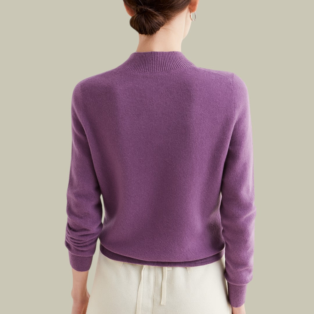 Pull Femme Col Rond en Laine Mérinos Chaud pour Hiver