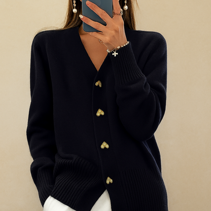 Cardigan stylé pour femme avec col en V | Fermeture à boutons